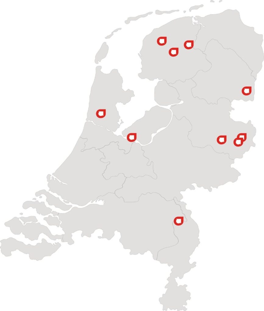 Landkaart HTM locations